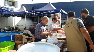 ایستگاه صلواتی صاحب الزمان شهرستان خوی موکب اصلی پذیرایی در محل نمایشگاه اربیل است