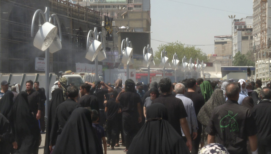 استفاده آستان مقدس امام حسین(ع) برای نخستین بار از سیستمهای مخصوص خنک کننده همزمان با اربعین