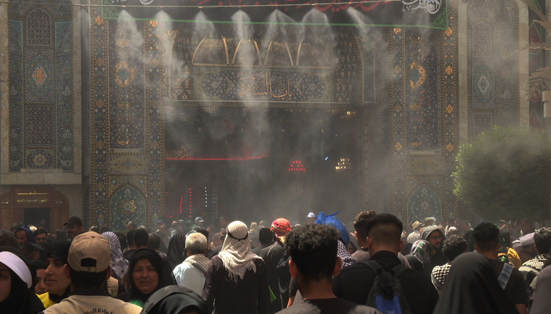 استفاده آستان مقدس امام حسین(ع) برای نخستین بار از سیستمهای مخصوص خنک کننده همزمان با اربعین