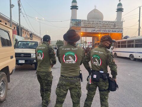 استقرار نیروهای حشد شعبی در تامین امنیت عزاداران سالروز رحلت پیامبر(ص) در نجف اشرف
