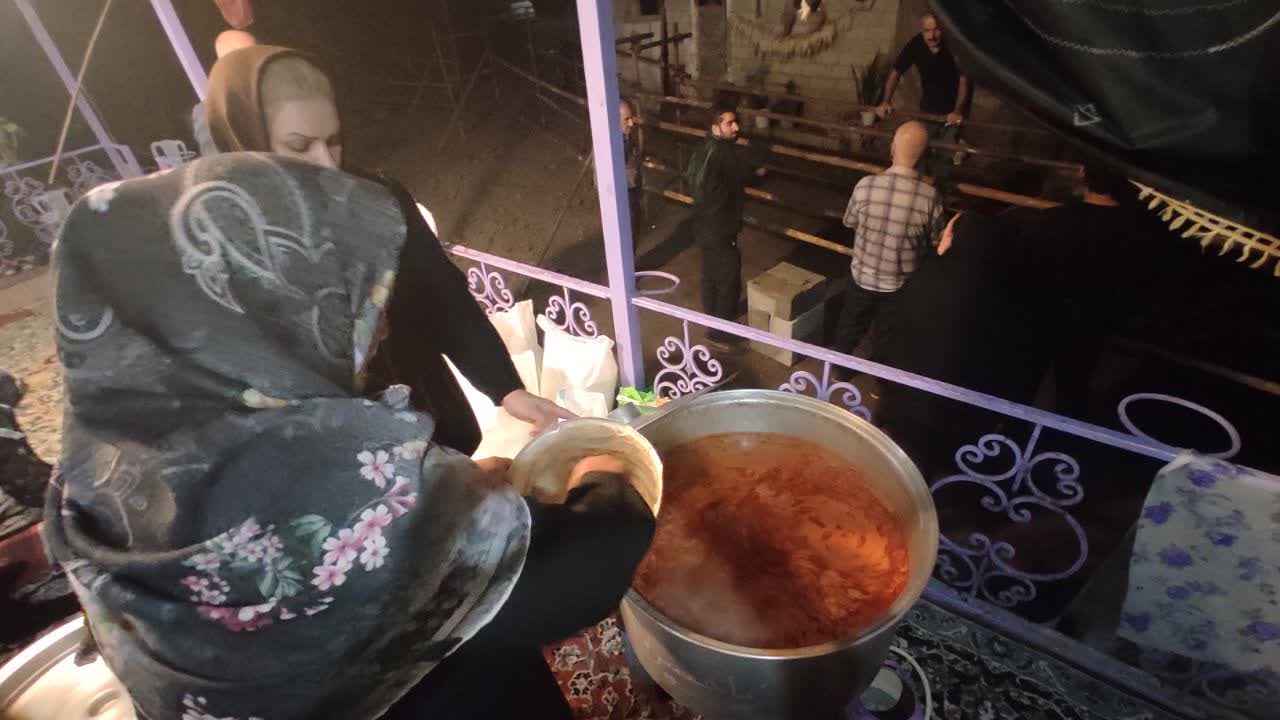 علم واچینی و طبخ غذای نذری پایان صفر در روستای ماشک آستانه اشرفیه