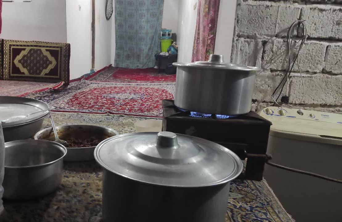 علم واچینی و طبخ غذای نذری پایان صفر در روستای ماشک آستانه اشرفیه