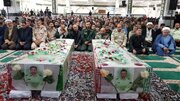پیکر مطهر 2 شهید مدافع امنیت در نهبندان تشییع شدند