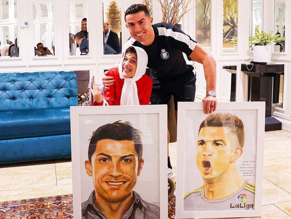 حکایت دختر توانیاب آران و بیدگلی که زیباترین قاب را برای رونالدو به تصویر کشید