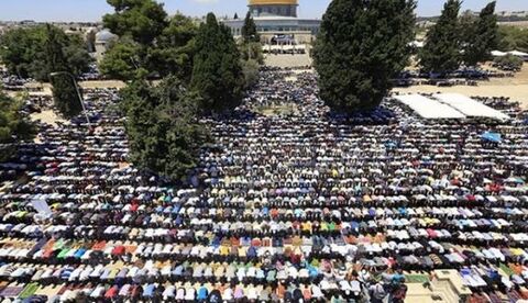 اقامه نماز جمعه 50 هزار فلسطینی در مسجدالاقصی