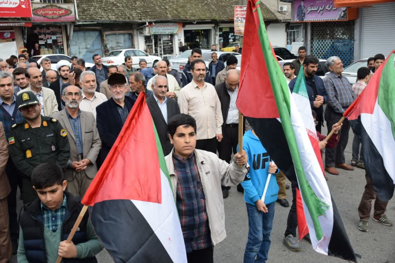 خروش مرزنشینان در دفاع از ملت فلسطین/ شعار مرگ بر اسرائیل در آستارا طنین‌انداز شد