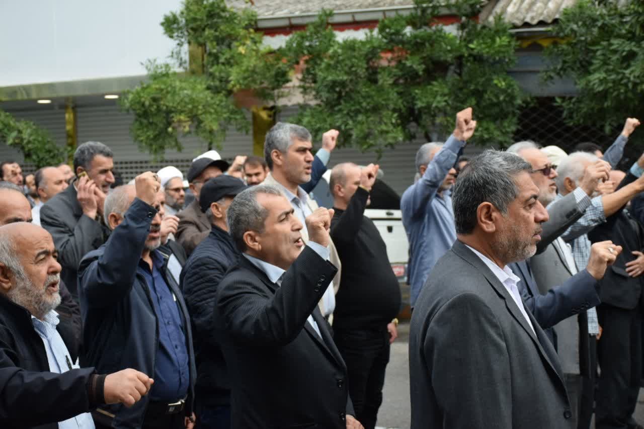 خروش مرزنشینان در دفاع از ملت فلسطین/ شعار مرگ بر اسرائیل در آستارا طنین‌انداز شد