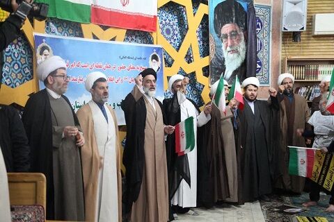 اجتماع بزرگ روحانیون و طلاب کرمانشاه در حمایت از مردم قهرمان و مظلوم فلسطین برگزار شد
