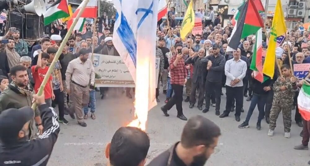 تجمع و همدردی مردم بهشهر در  دفاع از ملت فلسطین