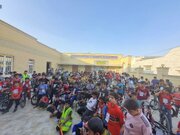 رقابت ۱۳۰ بچه مسجدی‌ شهرستان گراش در مسابقه دوچرخه‌سواری