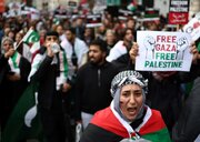 تظاهرات ۱۰۰ هزار نفری لندن در حمایت از فلسطین
