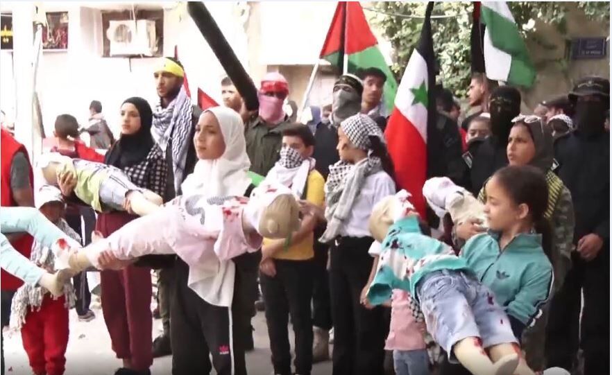 فیلم / حمایت از کودکان و نوزادان غزه در خیابان‌های دمشق