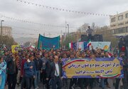 حضور باشکوه دانش آموزان مشهدی در راهپیمایی یوم الله ۱۳ آبان