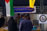 برپایی غرفه کانون های مساجد گلستان در حاشیه راهپیمایی ۱۳ آبان