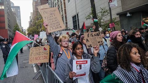 نیویورک صحنه اعتراض‌های مردمی علیه حمایت آمریکا از رژیم صهیونیستی