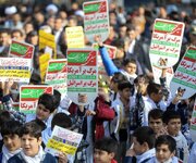 تجمع باشکوه مردمی در حمایت از کودکان مظلوم غزه در کرمانشاه برگزار شد
