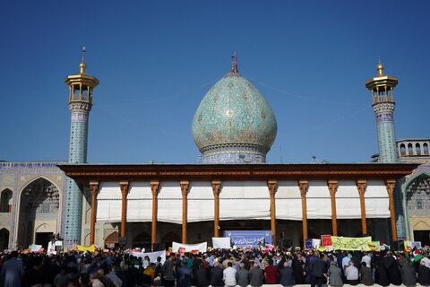 تجمع دانش‌آموزان شیرازی در حمایت از کودکان غزه