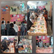 برپایی نمایشگاه کتاب برای دبستانی‌ها توسط بچه‌های مسجد