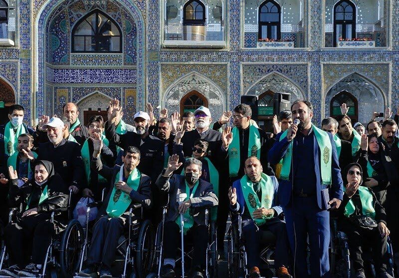 بزرگترین اجتماع توانیابان زیارت اولی در حرم مطهر رضوی