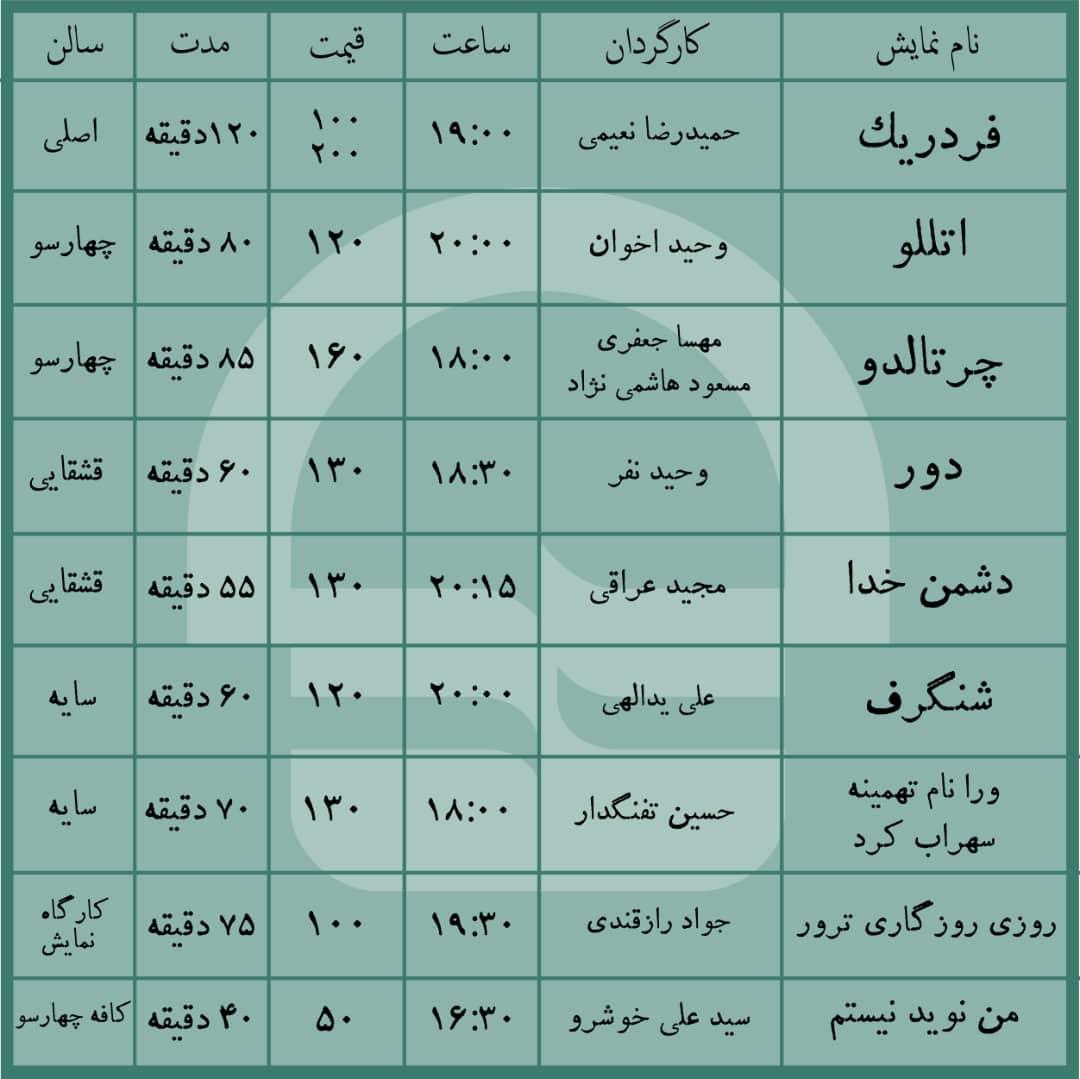 هشت اجرا و یک اجراخوانی