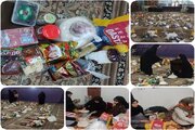 سفره مهربانی بچه‌های مسجد در شب یلدا