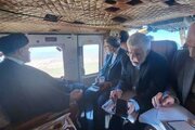 بازدید هوایی رئیس جمهور از سد چایلی در مراوه تپه