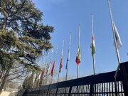 پرچم کشورهای عضو سازمان شانگهای به احترام شهدای کرمان نیمه افراشته شد