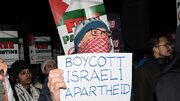 تظاهرات دربرابر پارلمان انگلیس در اعتراض به قانون منع تحریم اسرائیل