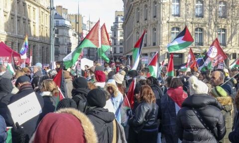 راهپیمایی از پاریس تا بروکسل در حمایت از غزه + عکس