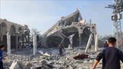 تخریب مسجد بلال در اردوگاه خان یونس در غزه