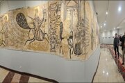 نقاشی‌خط ۲۰ متریِ «معراج‌نامه» در موزه مرکزی رضوی به نمایش درآمد