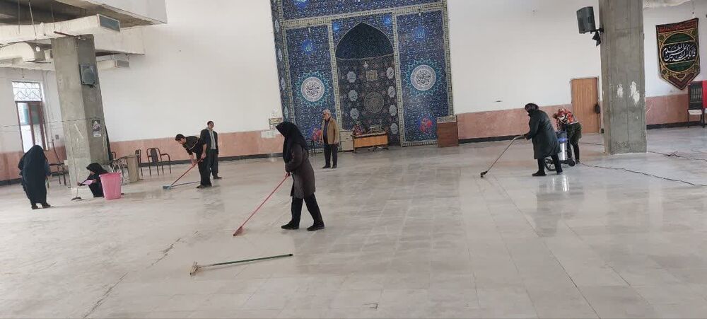 مسجد شهید عاصمی کرمانشاه غبارروبی شد