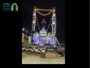 تزئین رمضانی بزرگ‌ترین مسجد مشرف به کانال سوئز