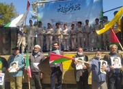 اجرای سرود بچه‌های مسجد بیرجند در راهپیمایی روز جهانی قدس