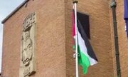 اهتزاز پرچم فلسطین بر فراز ساختمان شهرداری «اور» بلژیک
