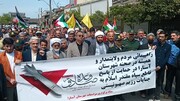 مرزنشینان آستارایی در حمایت از عملیات «وعده صادق» راهپیمایی کردند