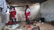 امدادرسانی هلال احمر به سیل‌زدگان در خراسان جنوبی
