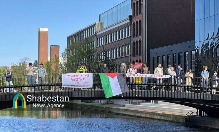 ادامه تحصن دانشجویان دانشگاه آمستردام هلند از غزه+ عکس