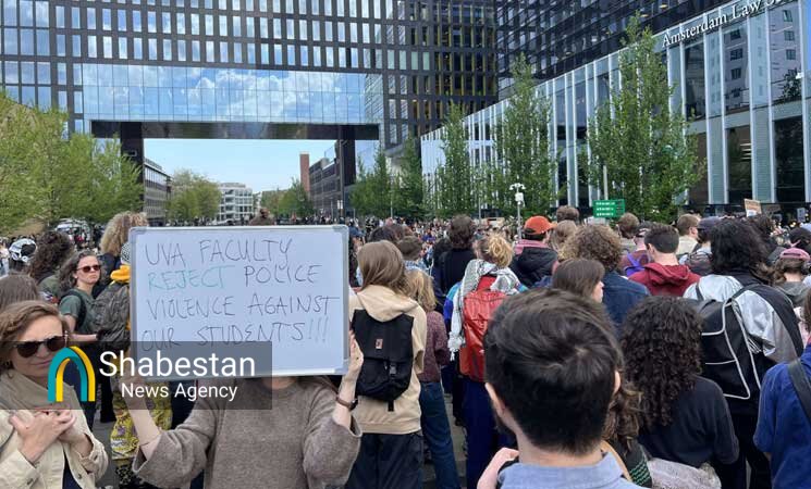 ادامه تحصن دانشجویان دانشگاه آمستردام هلند از غزه+ عکس