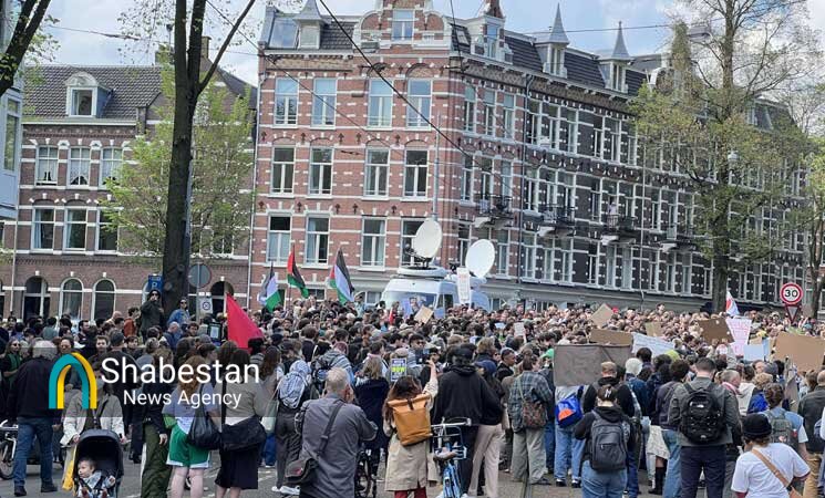 ادامه تحصن دانشجویان دانشگاه آمستردام هلند از غزه+ عکس