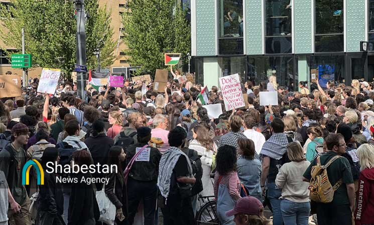 ادامه تحصن دانشجویان دانشگاه آمستردام هلند از غزه+ عکس