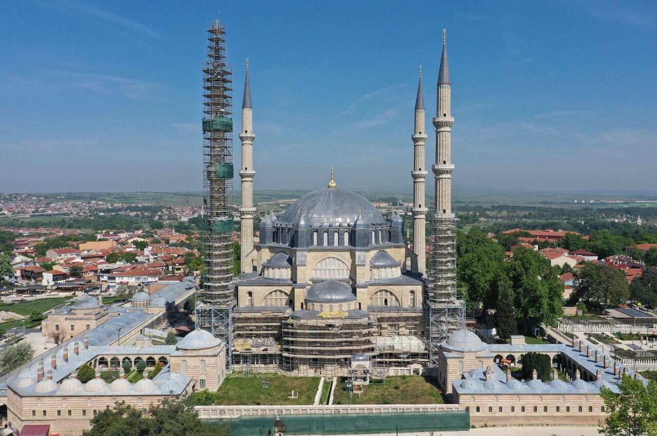 مرمت مناره‌های مسجد «سلیمیه» ترکیه وارد مرحله پایانی شد