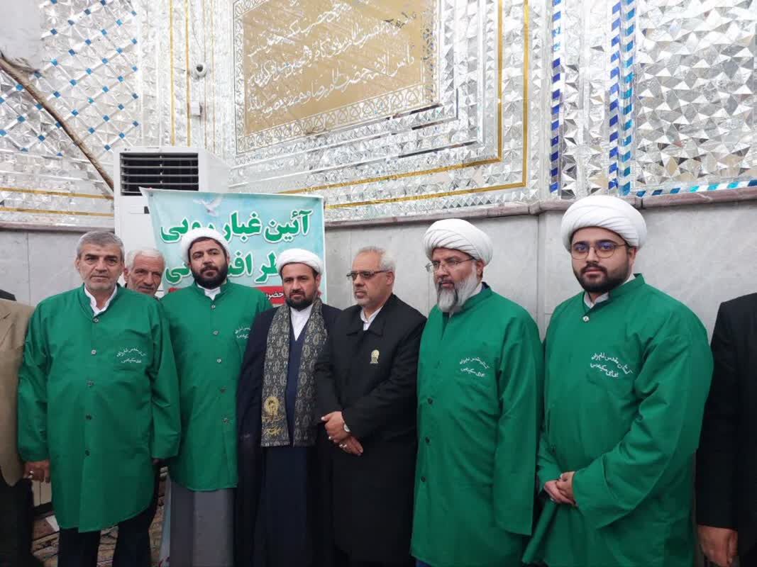 آیین غباررویی و عطرافشانی ضریح مطهر حضرت بیبیسکینه سلام الله علیها انجام شد