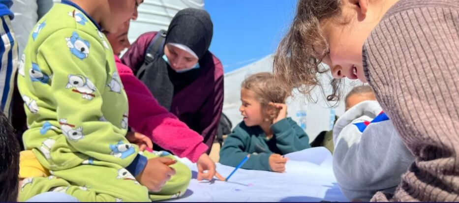 ساختمانهای تاریخی بمباران شده غزه در نقاشی کودکان فلسطینی