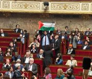 تعلیق عضویت نماینده فرانسه به دلیل اهتزاز پرچم فلسطین