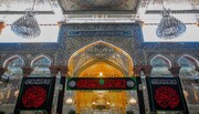 سیاه پوش شدن آستان مقدس حسینی به مناسبت شهادت امام جواد(ع)