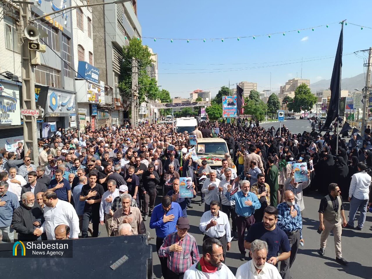 آیین تشییع پیکر مطهر شهید مدافع حرم حسین آبیار به روایت تصویر