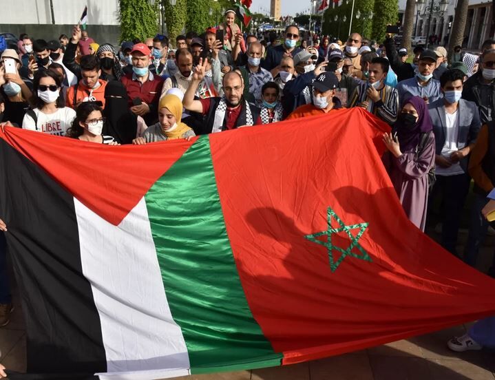 ۱۰۵ تظاهرات در ۴۸ شهر مراکش در حمایت از مردم فلسطین