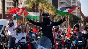راهپیمایی با ماشین و موتور سیکلت در حمایت از فلسطین در ترکیه