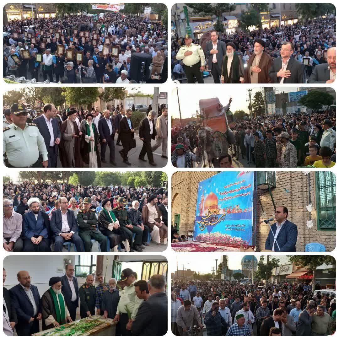 پس از ۱۲۴۵ سال کاروان نمادین امام رضا(ع) وارد نیشابور شد